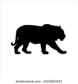 Japanese tiger silhouette isolated on white background. Tiger icon vector illustration design. 