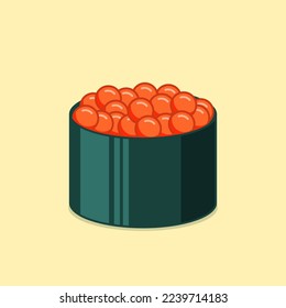 Japanese Tobiko food cartoon vector icon illustration