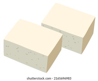 Japanese tofu against white background