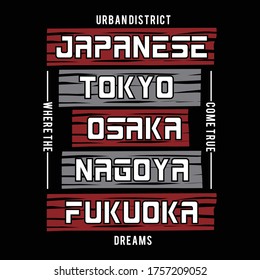 japanese tokyo typography,vector illustration for print