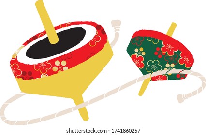 Japanese top vector illustration on white background