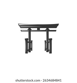 Diseño de Vector plano Torii Gate Icon japonés