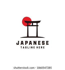 Japanisches Tor-Symbol, Vektorlogo-Design
