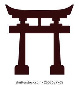 Silhueta de portão torii japonês. Ilustração vetorial