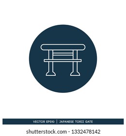 Japanese Torii Gate vector icon symbol