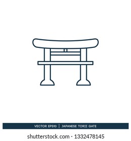 Japanese Torii Gate vector icon symbol