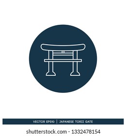 Japanese Torii Gate vector icon symbol