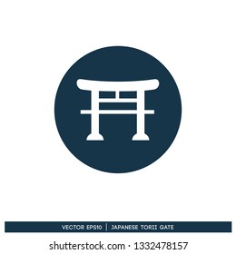 Japanese Torii Gate vector icon symbol