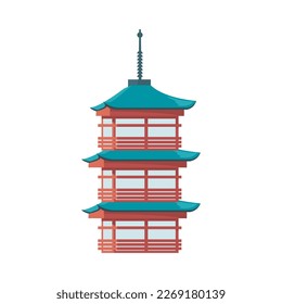 japanese tower design over white