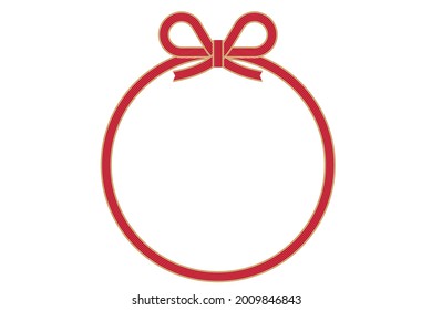 Japanese tradition knot graphic of red and gold strings