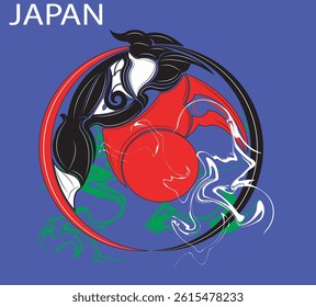 Japanese tradition style vectors. japanese tattoo

