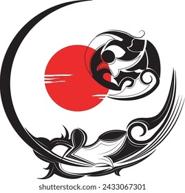  Japanese tradition style vectors with white background