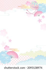 Japanese traditional background with cherry blossoms