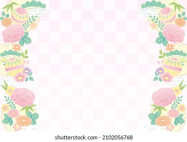 Japanese traditional background with flowers