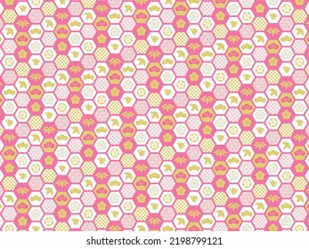 Japanese traditional background illustration of tortoise-shell pattern.