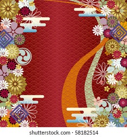 Japanese traditional background. Illustration vector.