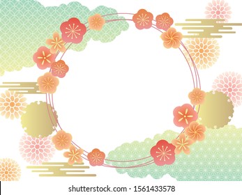 Japanese traditional background for new year and spring season