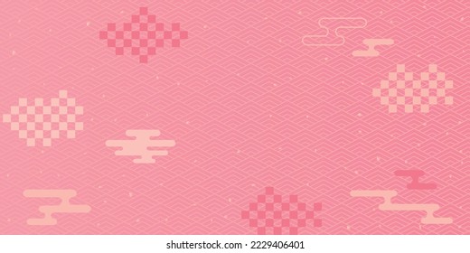 Patrón de fondo tradicional japonés de la nube rosa.