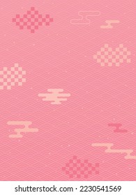 Japanese traditional background pattern of the pink cloud.
