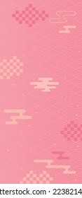 Patrón de fondo tradicional japonés de la nube rosa.