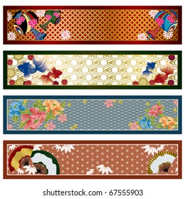 Japanese traditional banners. Illustration.