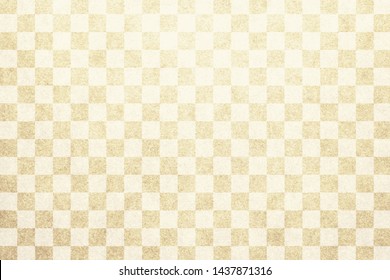 Japanese traditional beige color checkered pattern paper texture background