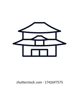 japanese traditional building isolated icon vector illustration design