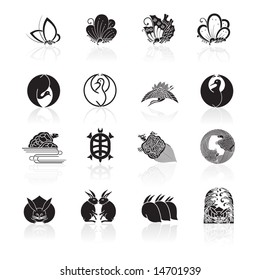 Japanese traditional coat of arms icons