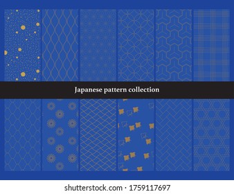 Japanese traditional continuous pattern set 3: Line and others.