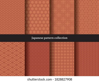 Japanese traditional continuous pattern set