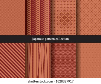 Japanese traditional continuous pattern set