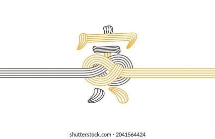 Japanese traditional culture "Mizuhiki". Vector illustration