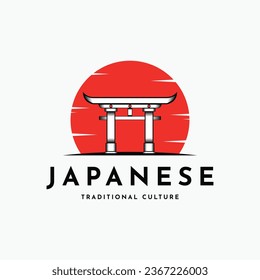 Japanese traditional culture torii logo design creative idea