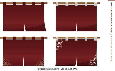 Material tradicional japonês para cortina
Tradução japonesa: ilustração de design fácil de usar [Cortina japonesa]