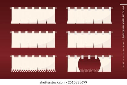 Material tradicional japonês para cortina
Tradução japonesa: ilustração de design fácil de usar [Cortina japonesa]