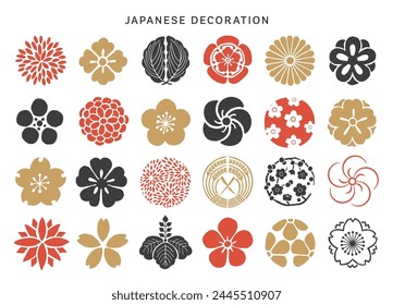 Japanese traditional decoration and pattern collection.