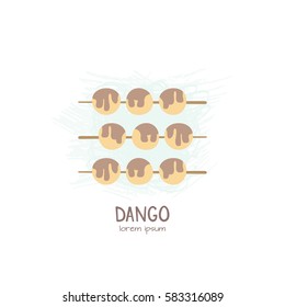 Japanese traditional dessert- Dango. All objects are conveniently grouped and easily editable