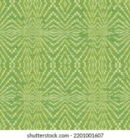 Japanese traditional diamond pixel pattern, Christmas fair isle pattern green background for fashion textiles, knitwear and graphics