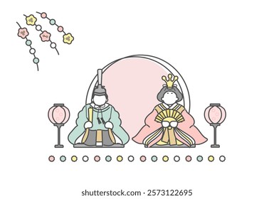 Japanese traditional event Doll's Festival illustration