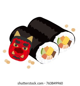 Japanese traditional event illustration set.