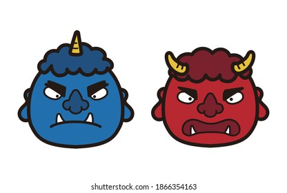 
Japanese traditional event " setsubun".  red and blue demon.