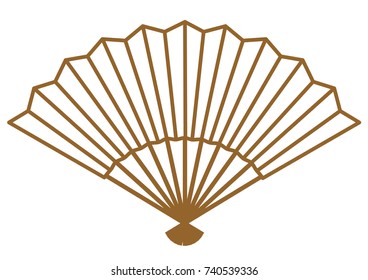 Japanese traditional fan "sensu", Japanese style (line drawing)