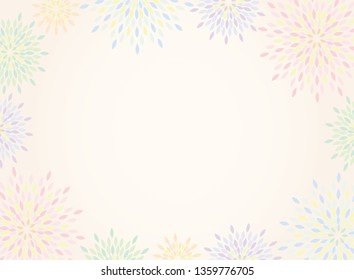 Japanese traditional  firework pattern vector background frame