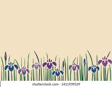 Japanese traditional flower iris design background