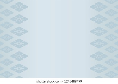 Japanese traditional flower pattern vector background blue