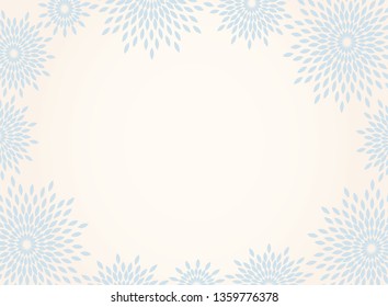 Japanese traditional  flower pattern vector background frame