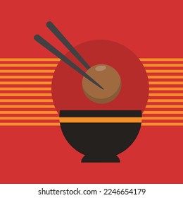 Japanese traditional food vector illustration