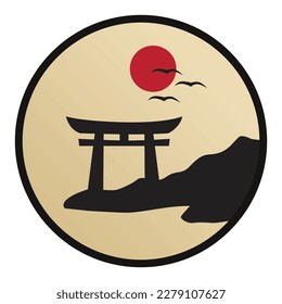 Japanese Traditional Gate, vector artwork