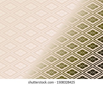 Japanese traditional geometric and flower pattern  vector background
