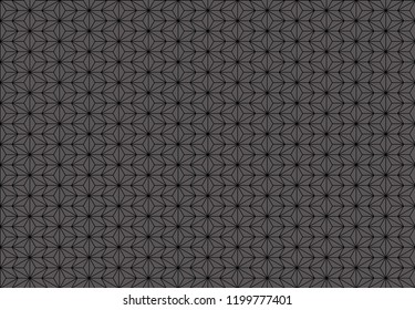 japanese traditional hemp leaf pattern in black background